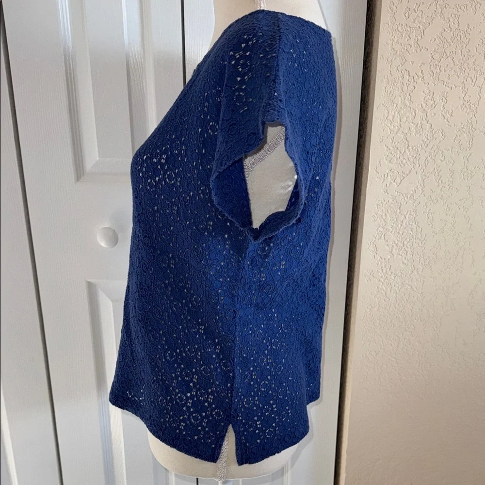 Ruby Rd. - Navy Blue Lace Women's Top - Picture 2 of 4